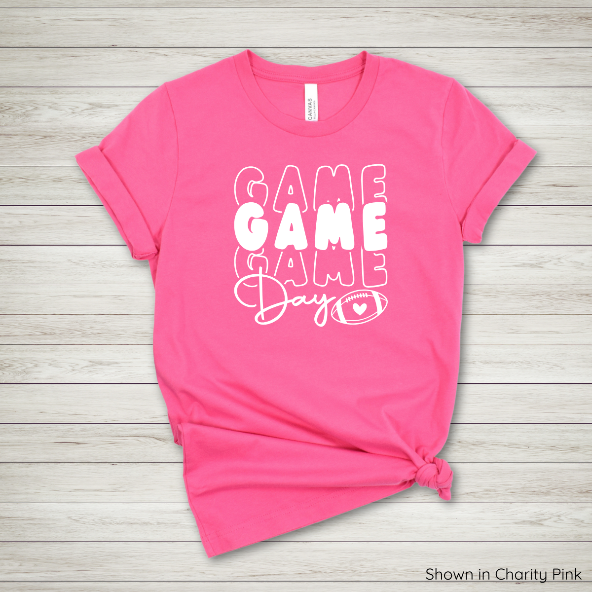 Football Game Day Tee - Short Sleeve - White Ink