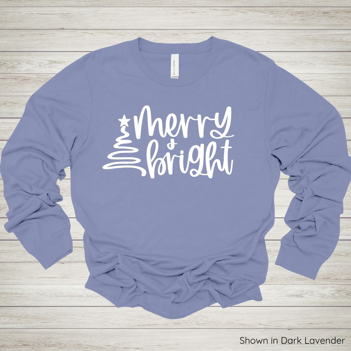 Merry and Bright Tee – Long Sleeve - White Ink