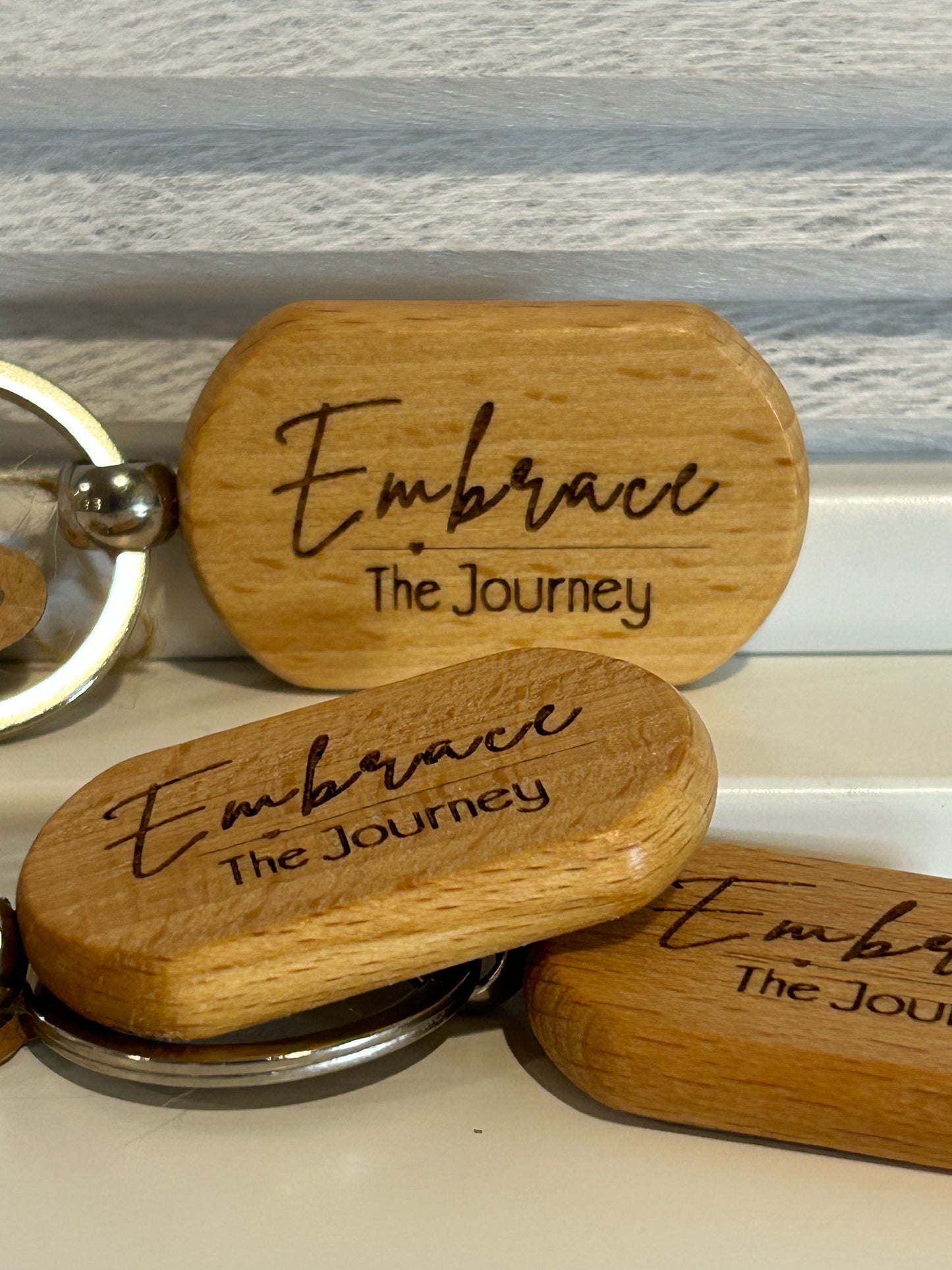 Embrace The Journey – Engraved Keychain