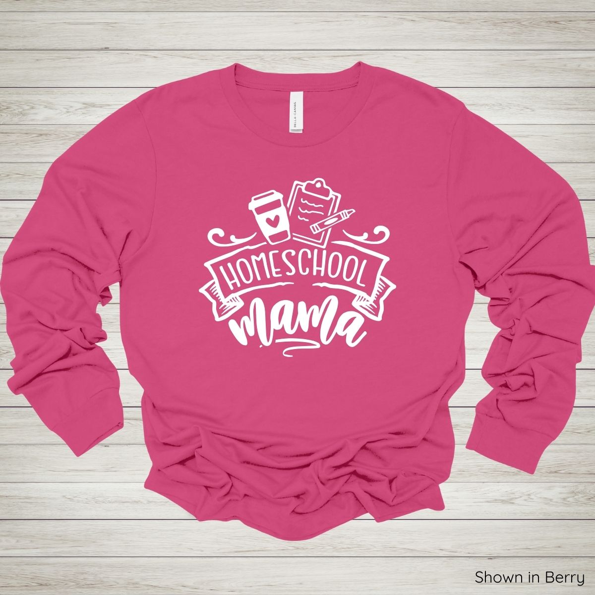 Homeschool Mama Tee – Long Sleeve - White Ink