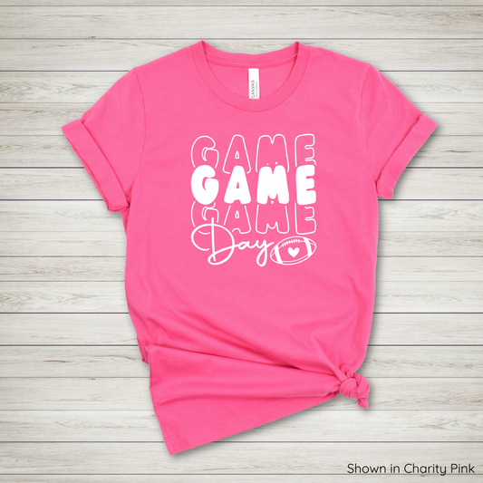 Football Game Day Tee - Short Sleeve - White Ink
