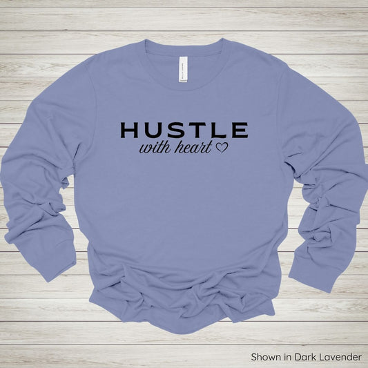 Hustle With Heart Tee – Long Sleeve - Black Ink