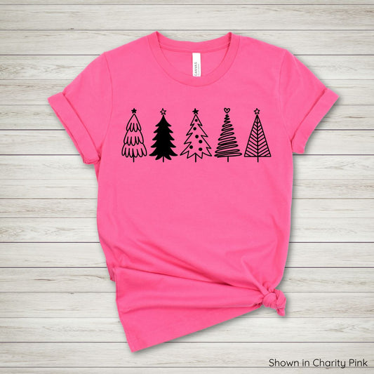 Festive Trees Tee - Short Sleeve - Black Ink
