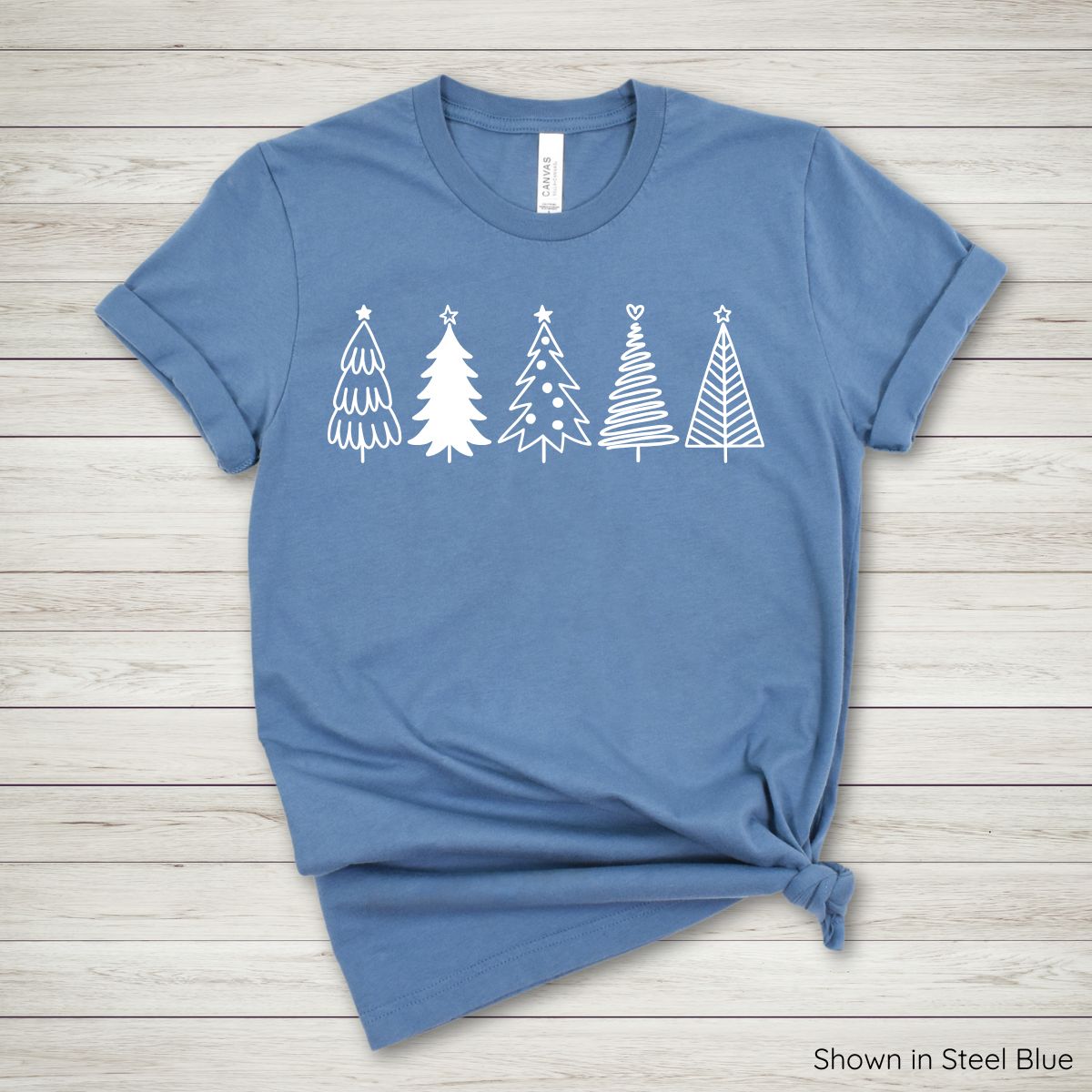 Festive Trees Tee - Short Sleeve - White Ink