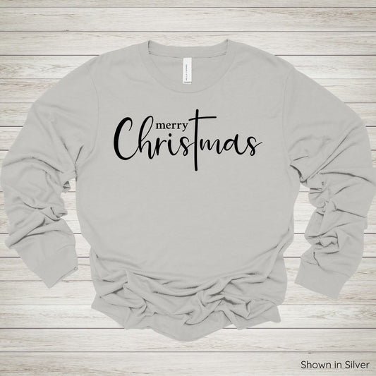 Merry Christmas Tee – Long Sleeve - Black Ink