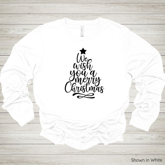 We Wish You a Merry Christmas Tee – Long Sleeve - Black Ink