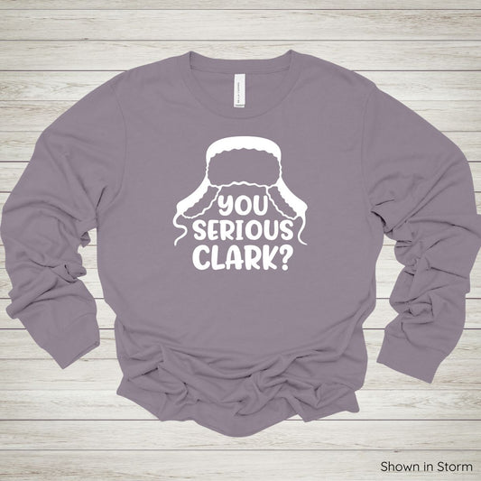 You Serious Clark? Tee – Long Sleeve - White Ink