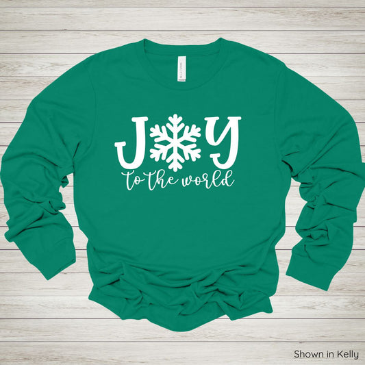 joy To The World Tee – Long Sleeve - White Ink