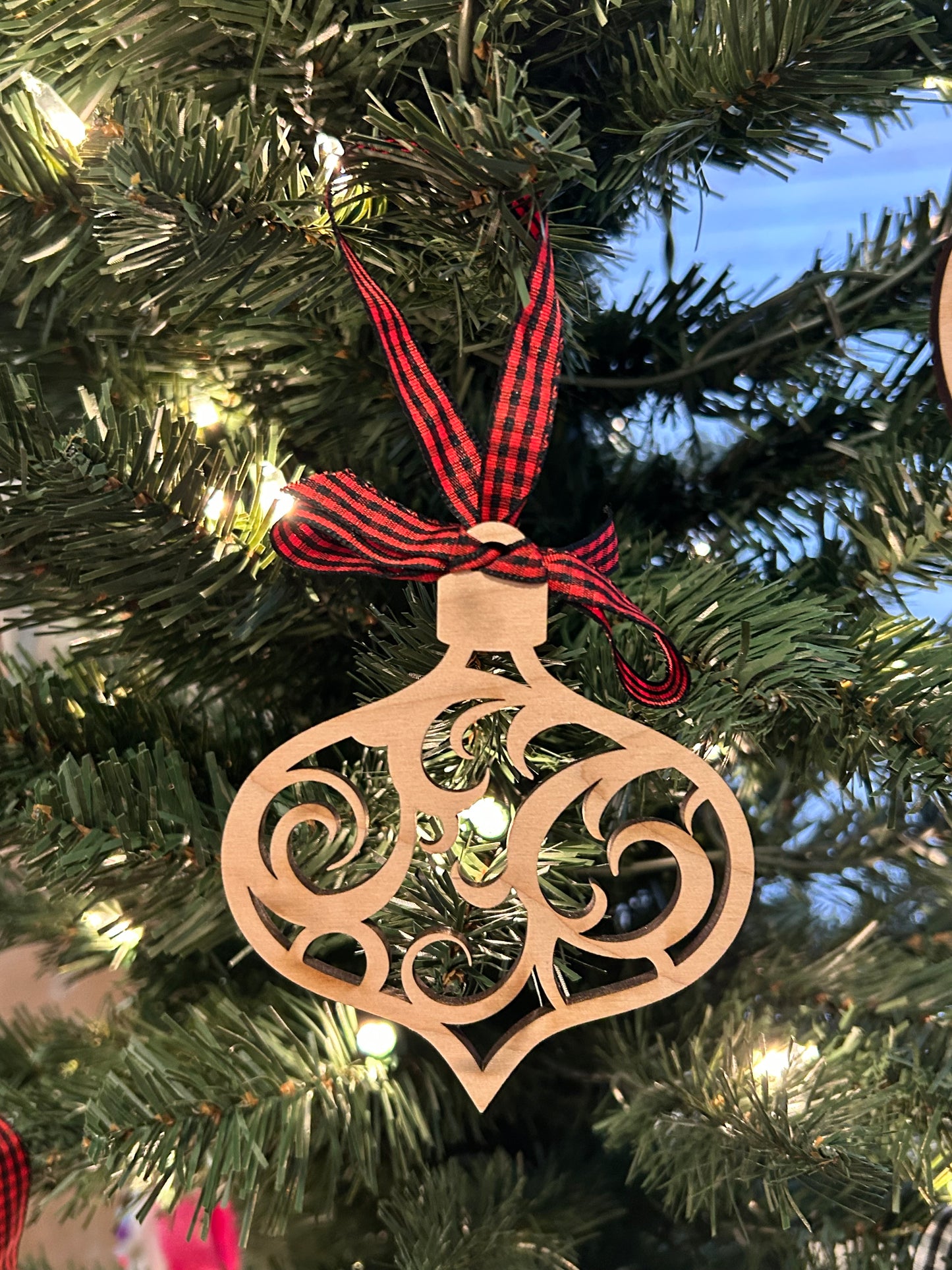 Farmhouse Wood Teardrop Ornament