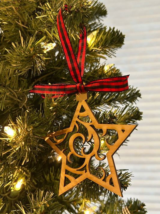 Farmhouse Wood Star Ornament