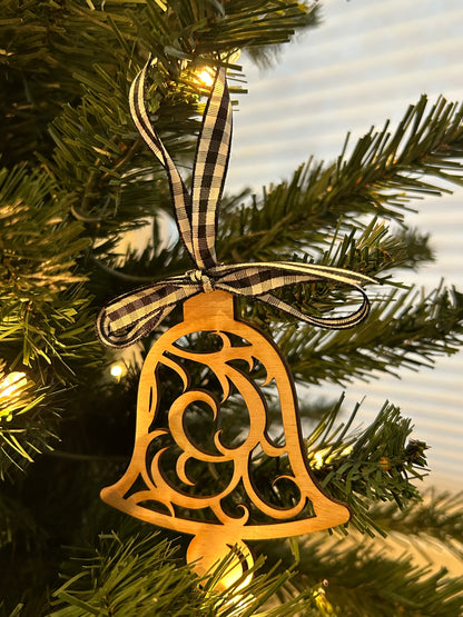 Farmhouse Wood Bell Ornament