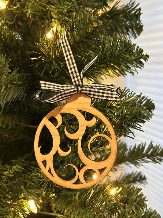Farmhouse Wood Sphere Ornament