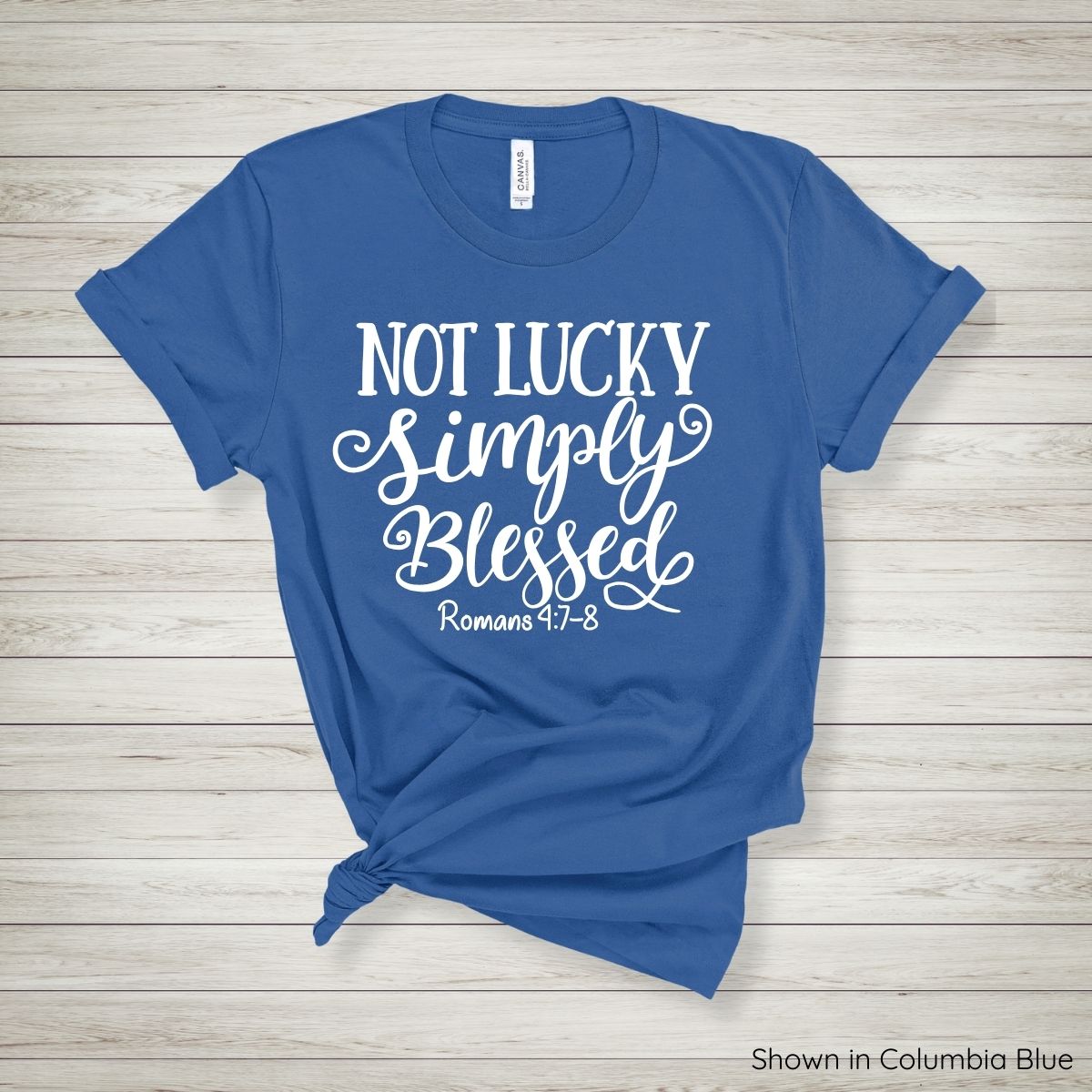 Not Lucky Simply Blessed Tee - Short Sleeve - White Ink