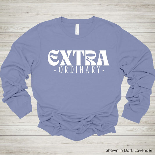 EXTRA•ordinary Tee – Long Sleeve - White Ink