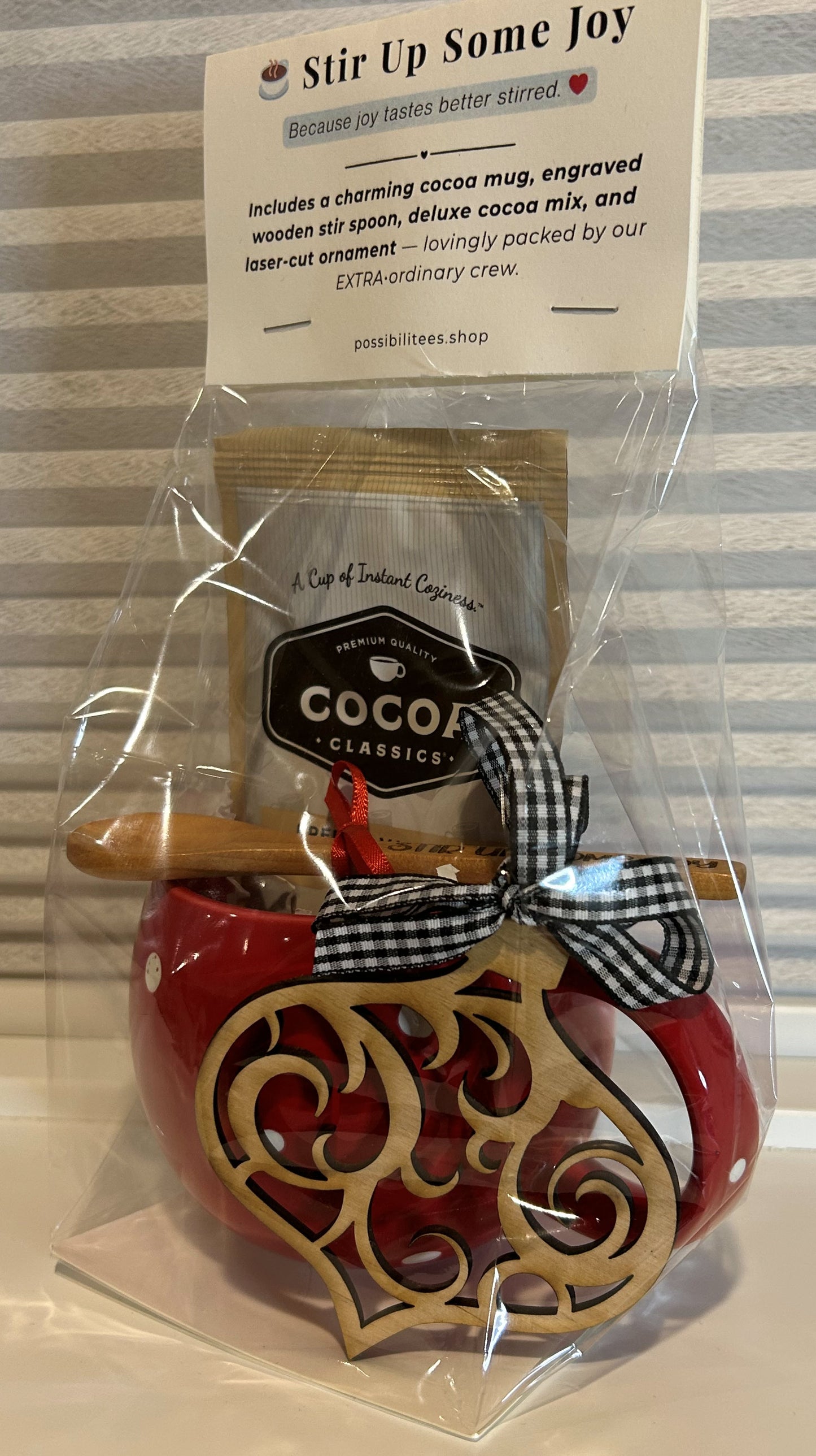 Stir Up Some Joy – Teardrop Ornament Holiday Mug Gift Set