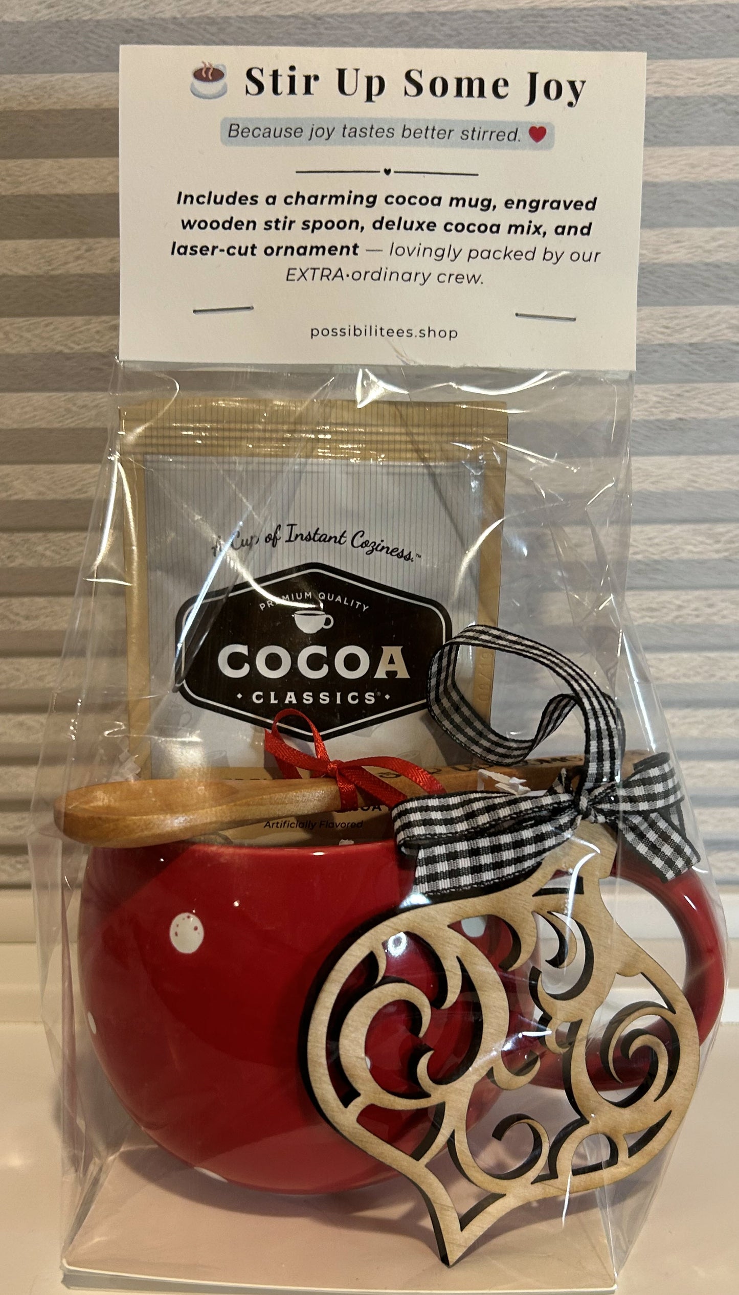 Stir Up Some Joy – Teardrop Ornament Holiday Mug Gift Set