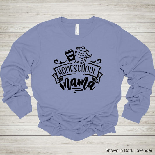 Homeschool Mama Tee – Long Sleeve - Black Ink
